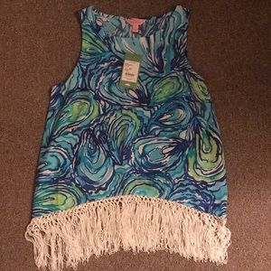 NWT Lilly Pultizer Fringed Tank Top